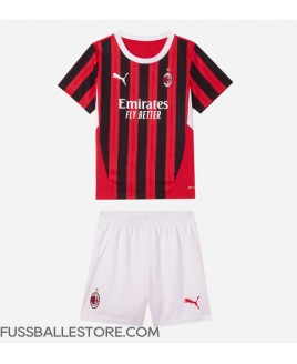 Günstige AC Milan Heimtrikotsatz Kinder 2024-25 Kurzarm (+ Kurze Hosen)